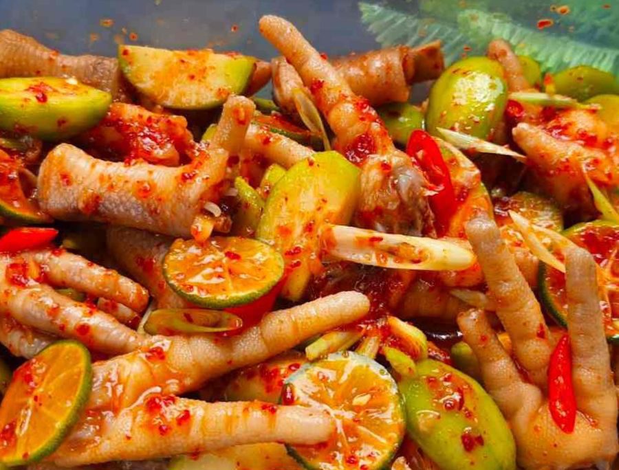 cách làm chân gà sốt thái